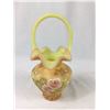 Fenton Handpainted Satin Glass Basket (Signed and Numbered)