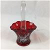 Image 1 : Mosser Glass Handpainted Signed Red Glass Basket
