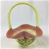 Fenton Satin Glass handpainted Basket
