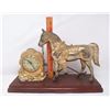 Image 2 : Brass Colored Horse Clock Statue