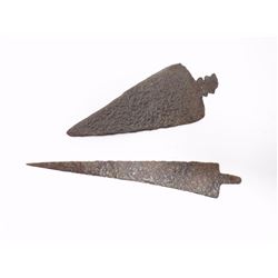 Two Antique Iron Trade Spear and Arrow Points