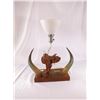Image 1 : Lamp with Hand Carved Saddle and Cow Horns