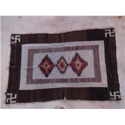 Early Navajo Blanket with Whirling Log