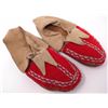 Image 1 : Beaded Leather and Wool Moccasins