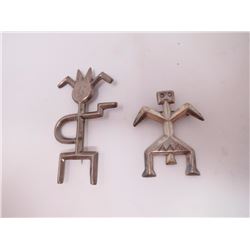 Two Old Navajo Sand Cast Yei Figures