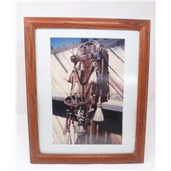 Framed and Mounted Photo Horsehair Woven Bridal