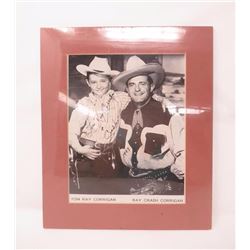 Signed and Matted Photo of Crash Corrigan and son