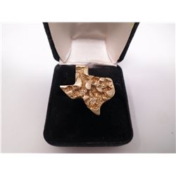 14kt Gold Nugget Texas Ring