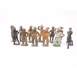 Collection of Painted Cast Iron Cowboys