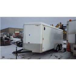 16' V NOSE H & H TANDEM AXLE CARGO TRAILER VIN 533TC1626FC241102WITH SIDE DOOR AND REAR RAMP DOOR, I