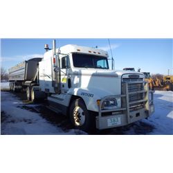 1999 FREIGHTLINER TRACTOR WITH DOUBLE SLEEPER, SERIES 60 DETROIT DIESEL, 13 SPEED EATON FULLER TRANS