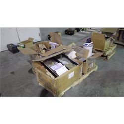 PALLET WITH MISC. SEALS ISOLATER, EPOXY COATING AND WINDOW GLASS