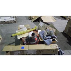 PALLET WITH PUMP HOUSING / MISC. FUSES / BEARINGS / SHAFT / ETC.