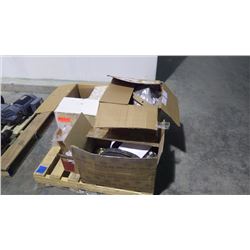PALLET OF MISC PARTS INCLUDES V BELTS, GASKETS, PRESSURE SWITCHES, O RINGS, BEARINGS, BEARING HOUSE 