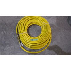 APPROX 50' KURITEC 1/2" 300 PSI YELLOW AIR HOSE WITH DELUXE LOCKING COUPLERS USA MADE