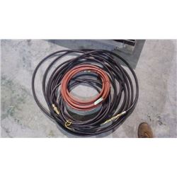 THREE AIR HOSES MISC LENGTHS 300 PSI WITH DELUXE COUPLERS
