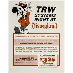 Disneyland 1967 Ticket Booth Poster.