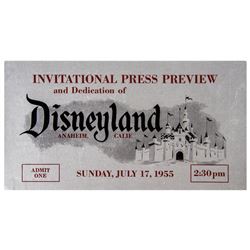 Disneyland Opening Day Press Preview Ticket.