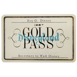 Roy Disney 1967 Disneyland Gold Pass.