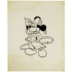 Original Firefighter Mickey Illustration.