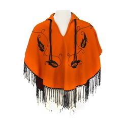 Mexican Village Wool Poncho.