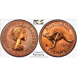 1958Y.(p) Australian Penny - PCGS PR 64+RD