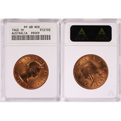 1963Y. Australian Penny - ANACS PR 68RD