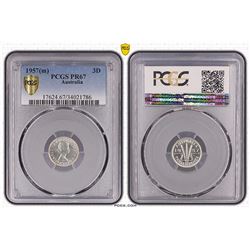 1957(m) Australian Threepence - PCGS PR 67