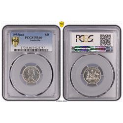 1955(m) Australian Sixpence - PCGS PR 66
