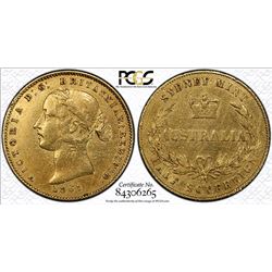 1861-SY Australian Half Sovereign - PCGS XF Detail