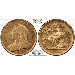 1900-P Australian Half Sovereign - PCGS AU 55