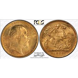 1902-S Australian Half Sovereign - PCGS MS 64