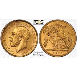 1915-S Australian Half Sovereign - PCGS MS 63
