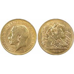 1918-P Australian Half Sovereign - PCGS AU 58