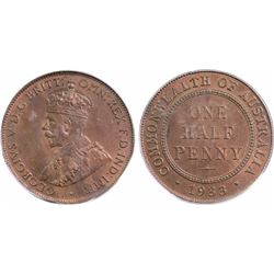 1933 Australian Half Penny - PCGS MS 64RB