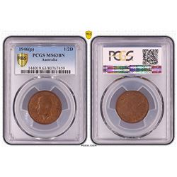 1946(p) Australian Half Penny - PCGS MS 63BN