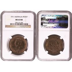 1911 Australian Penny - NGC MS 63RB