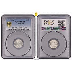 1927(m) Australian Threepence - PCGS MS 62