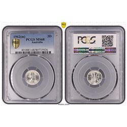 1962(m) Australian Threepence - PCGS MS 68