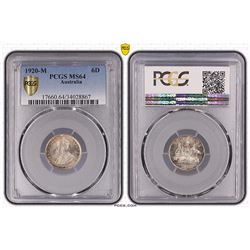 1920-M Australian Sixpence - PCGS MS 64