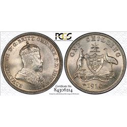 1910 Australian Shilling - PCGS MS 65