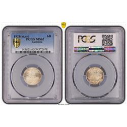 1921 Australian Sixpence - PCGS MS 65
