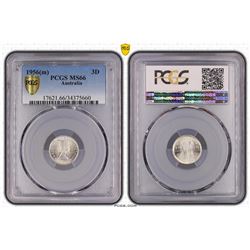 1956 Australian Threepence - PCGS MS 66