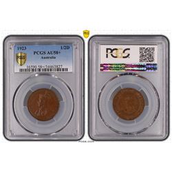 1923 Australian Half Penny - PCGS AU58+ BN