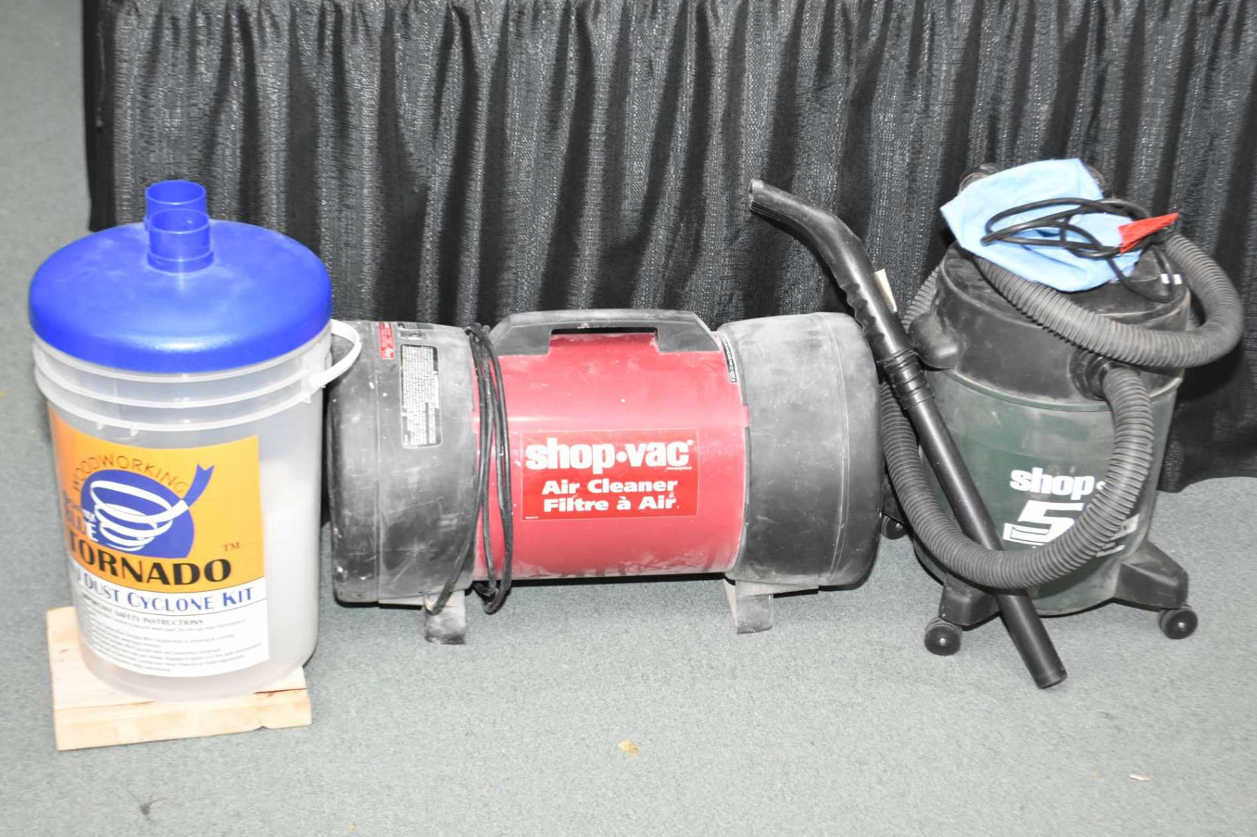 Shop Vac 5 gallon wet/dry vac and a Blue Tornado minidust cyclone kit