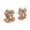 Image 2 : Chanel Gold Chain Link CC Faux Pearl Clip On Earrings 05A