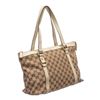 Image 2 : Gucci Beige Brown Canvas Leather Abbey Zip Tote Bag