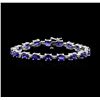 Image 1 : 15.86 ctw Sapphire and Diamond Bracelet - 14KT White Gold