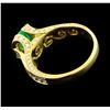 Image 3 : 1.04 ctw Emerald And Diamond Ring - 18KT Yellow Gold