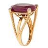 Image 2 : 12.48 ctw Ruby and Diamond Ring - 14KT Yellow Gold